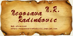 Negosava Radinković vizit kartica
